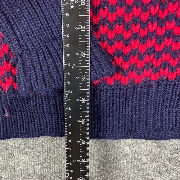Rogers Peet Company Mens Small Red Navy Australia 100% Wool Sweater Vintage Knit - Picture 3 of 7